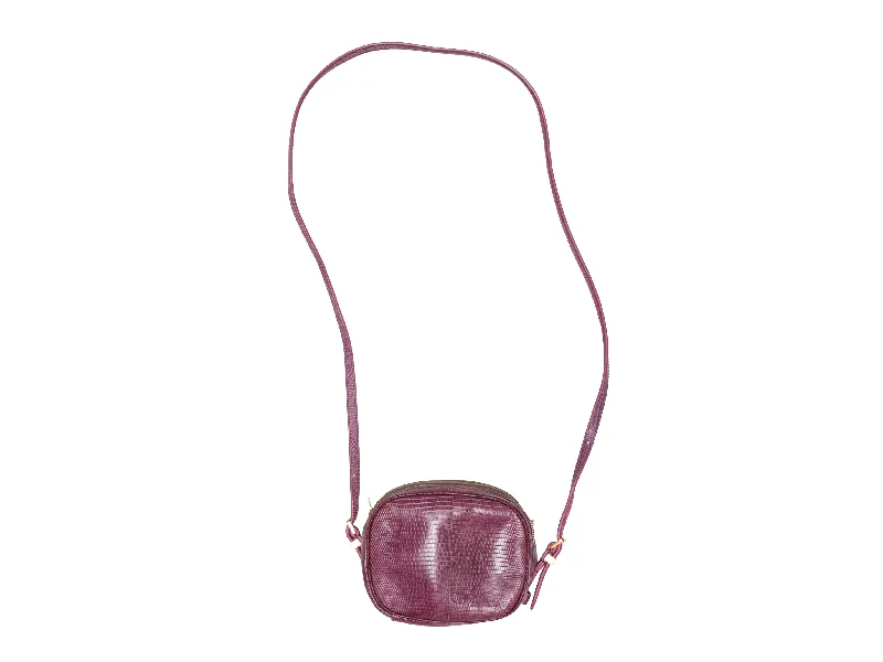 High-end designer bags for menMagenta & Tan The Row Lizard & Leather Mini Twin Two Crossbody Bag