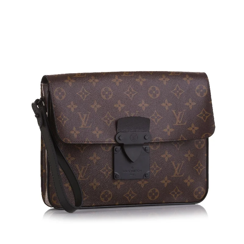 Best tote bags for workLouis Vuitton Monogram Macassar S Lock A4 Pouch (SHG-7uwojo)