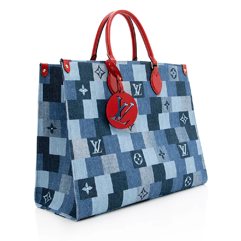 Best tote bags for workLouis Vuitton Monogram Damier Denim Onthego GM Tote (18892)