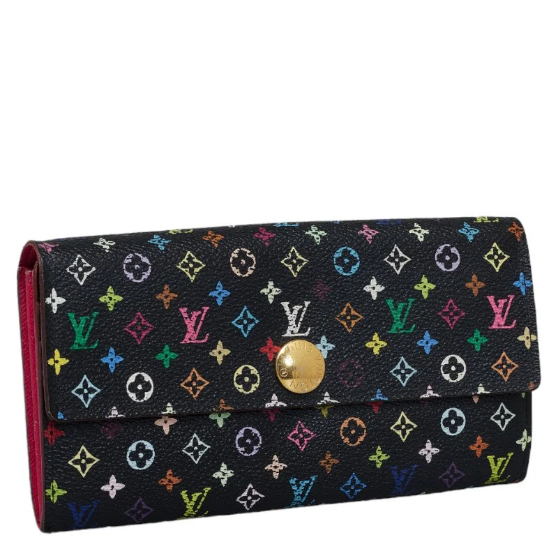 Affordable leather bagsLouis Vuitton Monogram M60668 Long Wallet PVC Black Multicolor