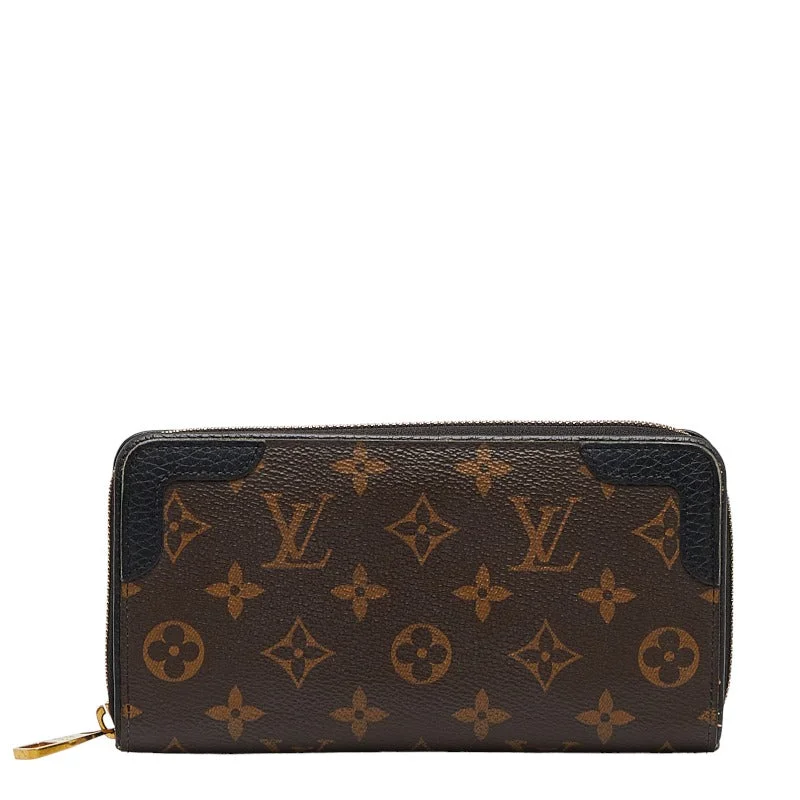 Customizable monogram bagsLouis Vuitton Monogram MacArthur Jeep Wallet Retiro Roundfastner Long Wallet M61855 Brown PVC Leather Men LOUIS Vuitton