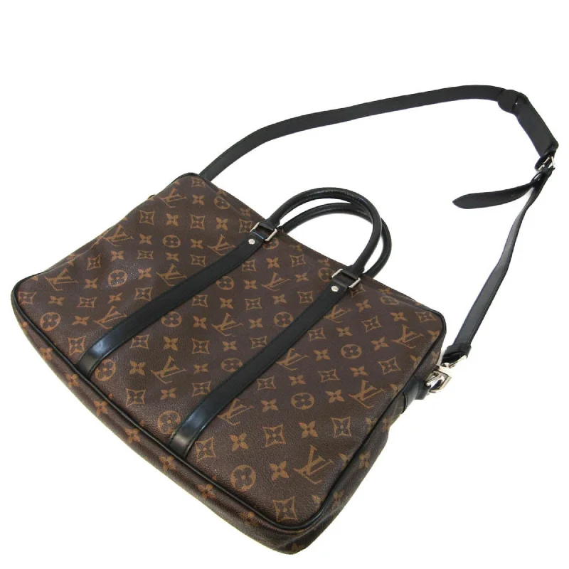 Best-selling designer bags 2025LOUIS VUITTON Monogram Macassar Porte Document Voyage PM PDV M52005 Men's Briefcase,Shoulder Bag Monogram Macassar