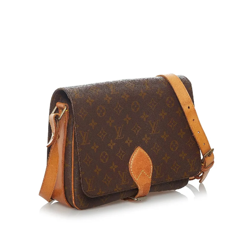 Minimalist leather handbagsLouis Vuitton Monogram Cartouchiere MM (29411)