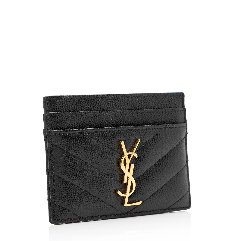 High-end designer bags for menSaint Laurent Matelasse Grain de Poudre Monogram Card Case C66DmI