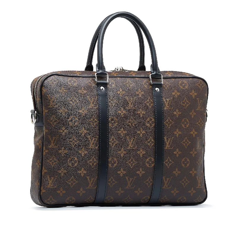 Water-resistant travel backpacksLouis Vuitton Monogram Macassar Porte Documents Voyage (SHG-gCbTCM)