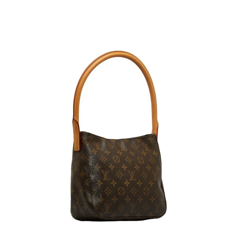 Water-resistant travel backpacksLOUIS VUITTON Monogram Looping MM Shoulder Bag Handbag M51146 Brown PVC Leather Ladies