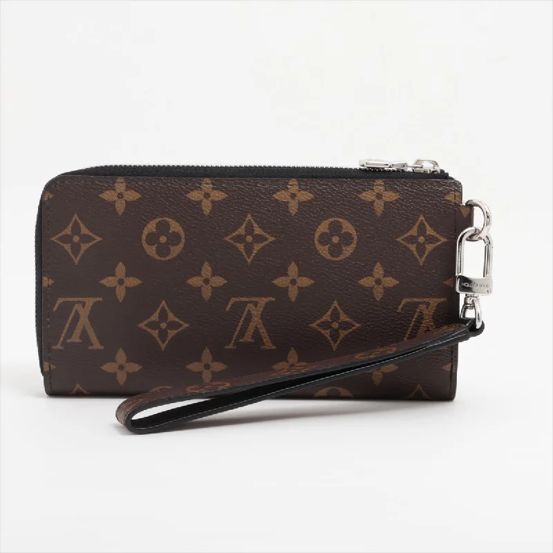 Minimalist leather handbagsLouis Vuitton Monogram Makassar Zippy Dragon M69407 Black X Brown Round Zip Wallet