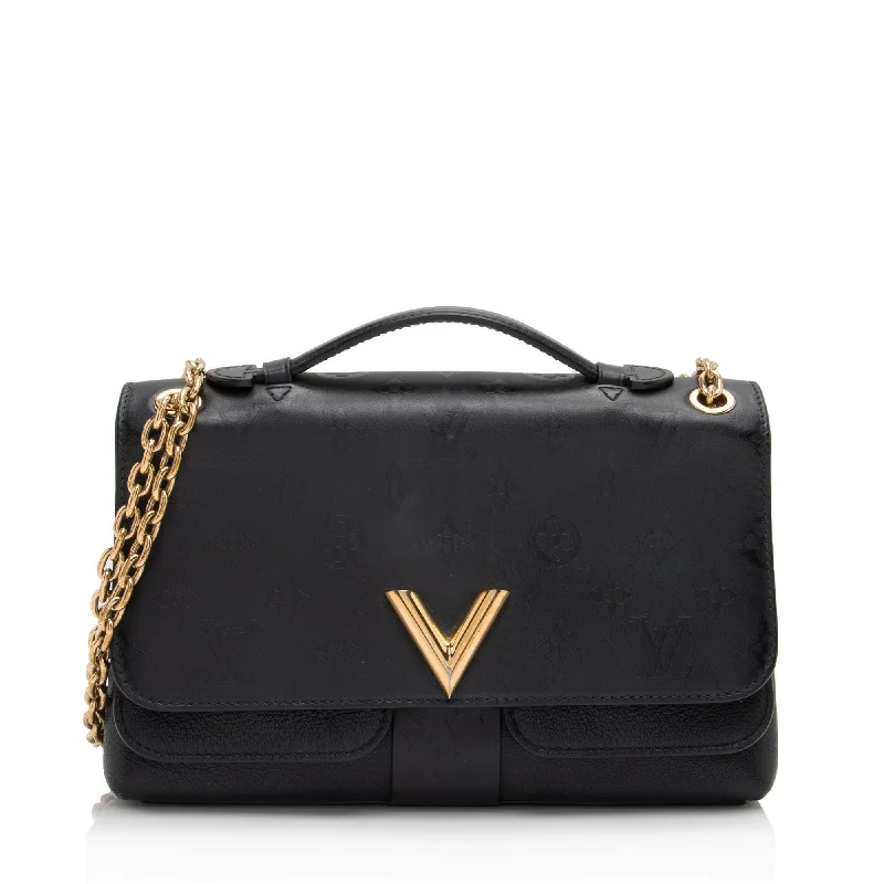 Durable leather bags for daily useLouis Vuitton Monogram Cuir Very Chain Bag (bcWcmG)