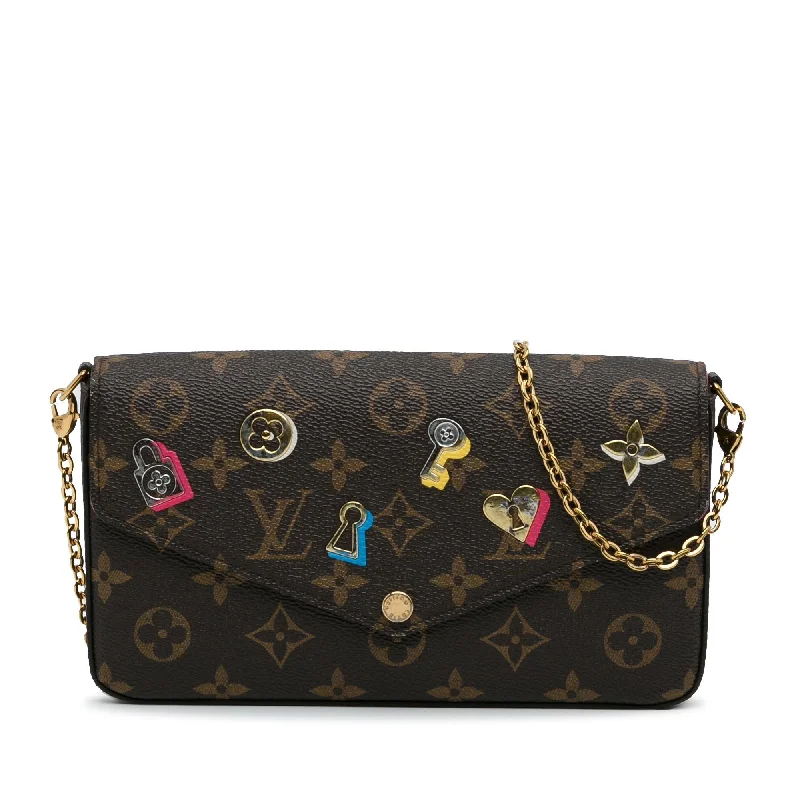 Durable leather bags for daily useLouis Vuitton Monogram Love Lock Pochette Felicie (SHG-iYskzT)