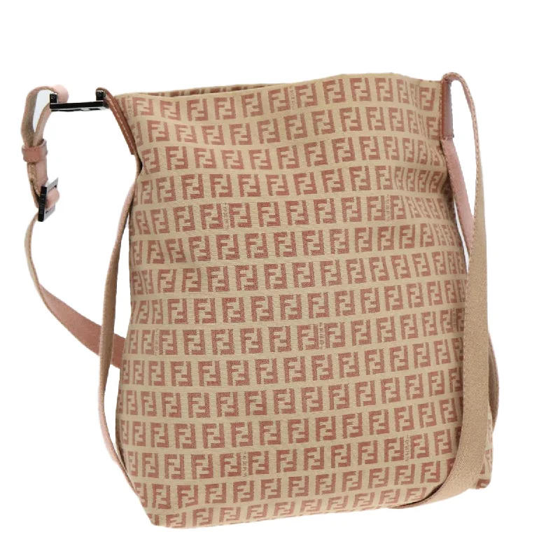 Top-rated backpack brandsFENDI Zucchino Canvas Shoulder Bag Beige  92675