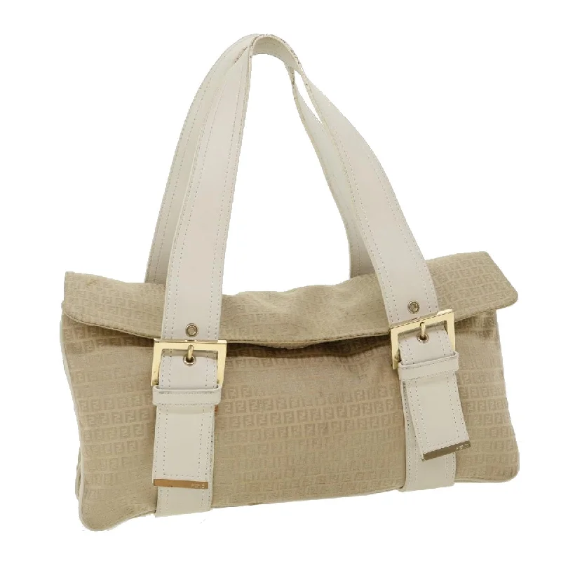 Water-resistant travel backpacksFENDI Zucchino Canvas Shoulder Bag Beige  bs1980