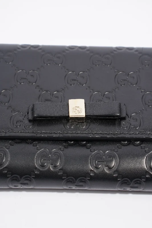 Designer bags for womenGucci Guccissima Bow Wallet Black Leather