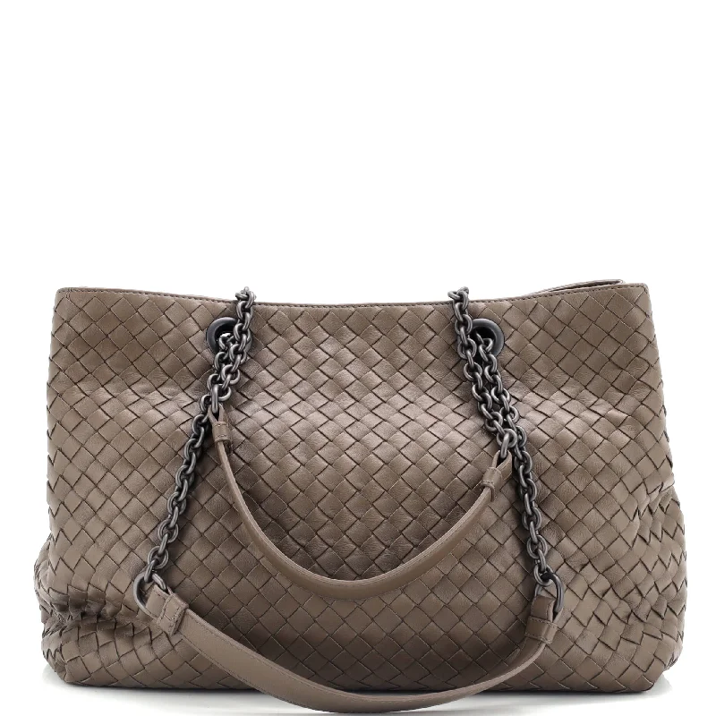 High-end designer bags for menDouble Chain Tote Intrecciato Nappa Medium