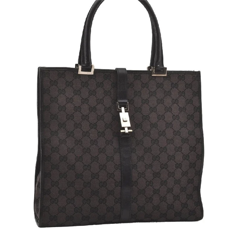 Best bags for weekend getawaysAuthentic GUCCI Jackie Hand Tote Bag GG Canvas Leather 0021064 Black 6559I