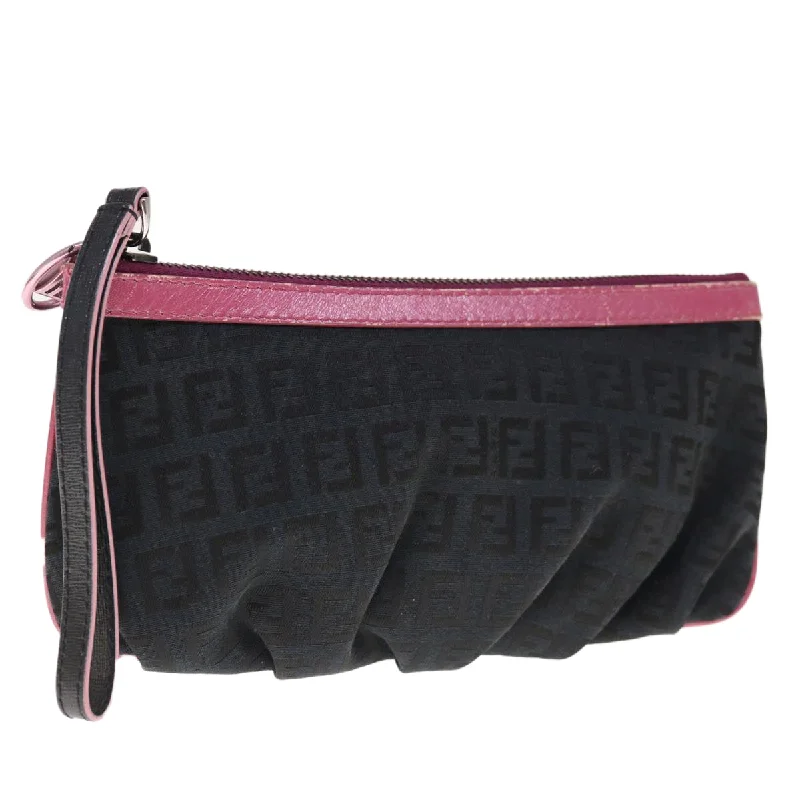 Best tote bags for workFENDI Zucchino Canvas Pouch Black Pink  yk10551