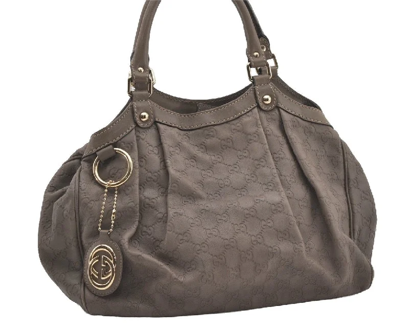 Best bags for photographersAuthentic GUCCI Guccissima Sukey Shoulder Tote Bag GG Leather 211944 Gray 6616I