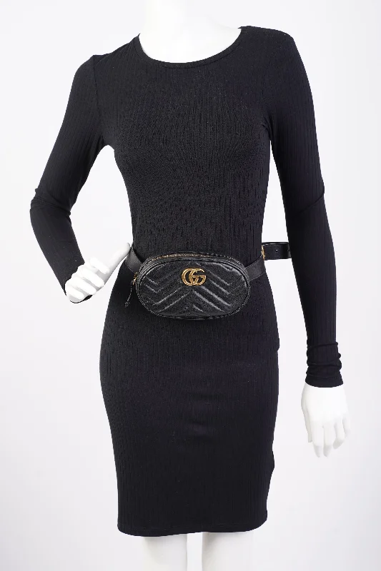 Top-rated backpack brandsGucci Marmont Belt Bag Black Matelasse Leather 75cm 30"