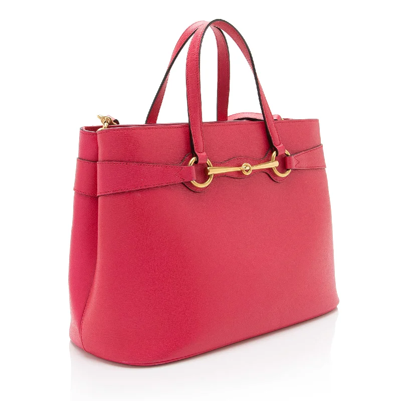 Minimalist leather handbagsGucci Leather Bright Bit Medium Tote (KAPGcj)