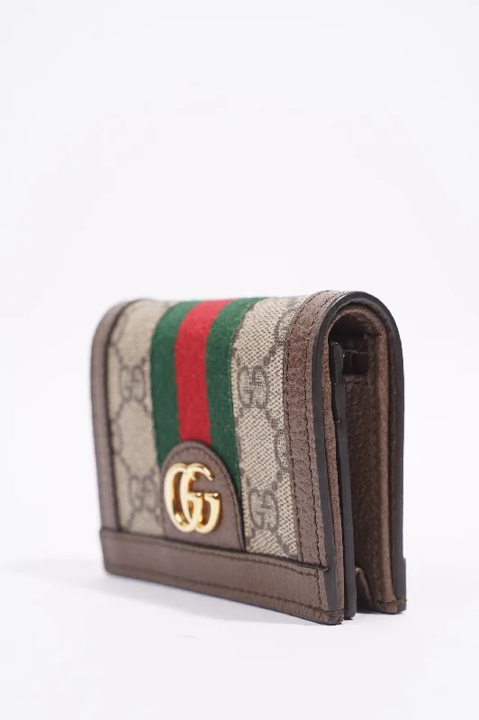 Customizable monogram bagsGucci Ophidia Wallet Brown / Red / Green Coated Canvas