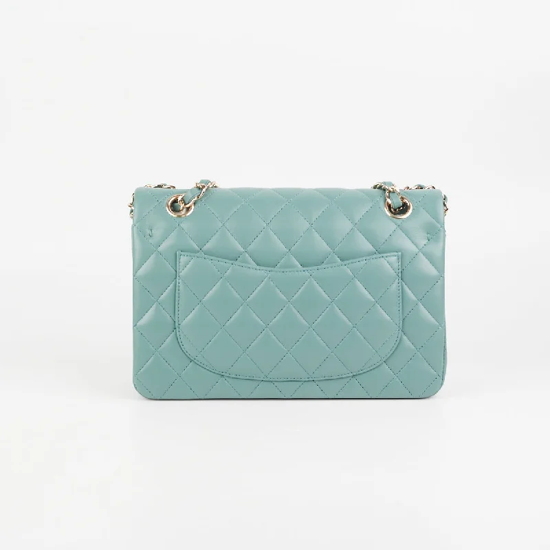 Designer bags with detachable strapsChanel Classic Flap Small Lambskin Turquoise Green (Microchipped)