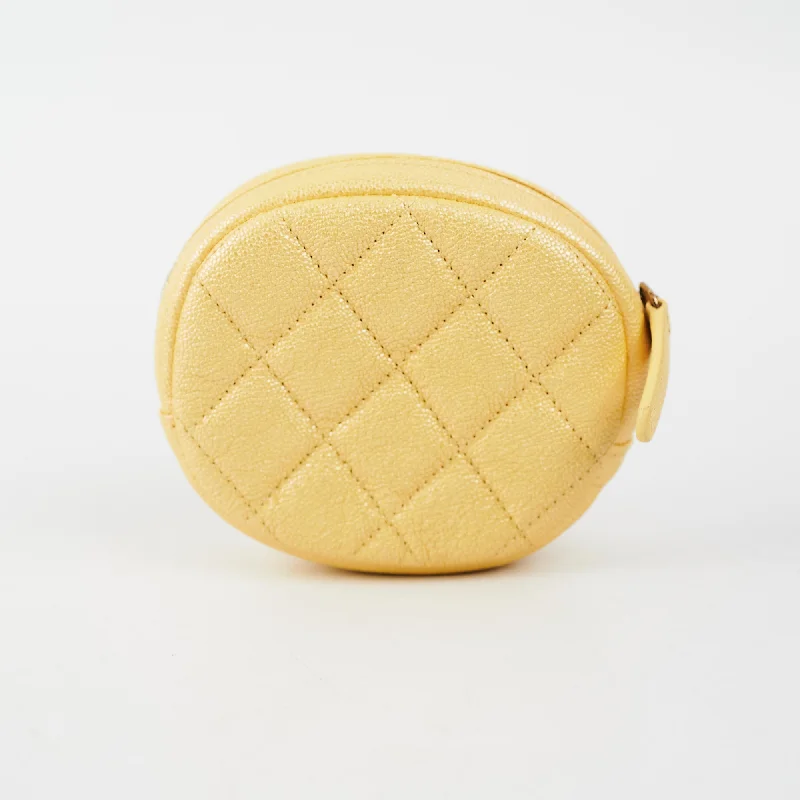 Lightweight duffle bags for gymChanel Classic Round Coin Purse Yellow Iridescent Caviar