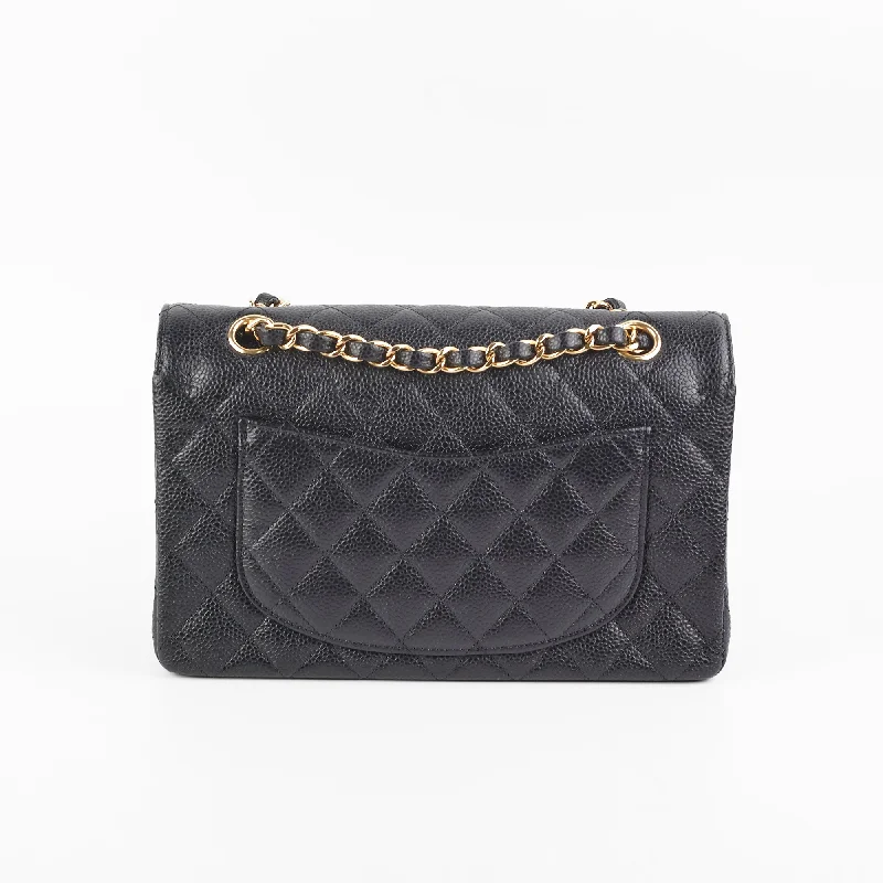 Elegant clutch bags for weddingsChanel Classic Flap Small Black Caviar Shoulder Bag (Microchipped)