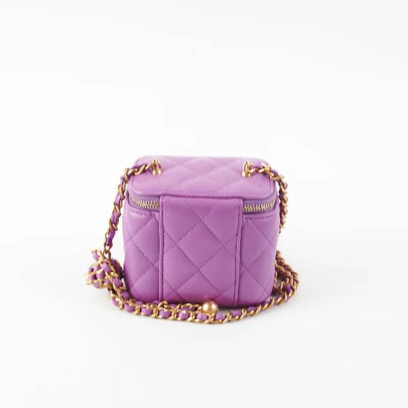 Luxury bags with exotic skinsChanel Pearl Crush Mini Vanity Case Purple