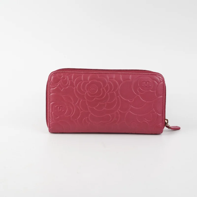 Stylish laptop bags for professionalsChanel Long Zip Camelia Dark Pink Wallet