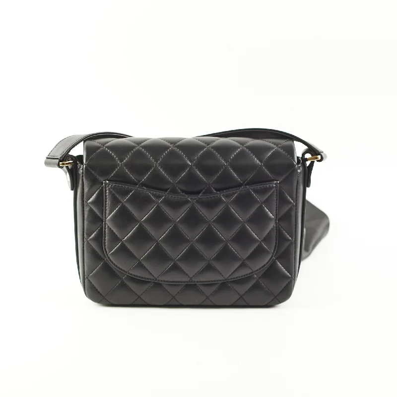 Trendy bucket bags for summerChanel Seasonal Flap Lambskin Black