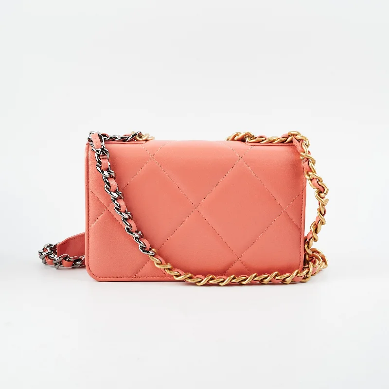 Trendy bucket bags for summerChanel Wallet on Chain WOC 19 Coral