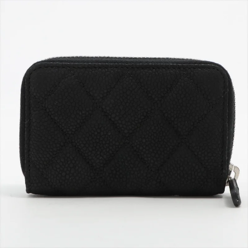 Vegan leather handbagsChanel Nuback Caviar Coin Case Black