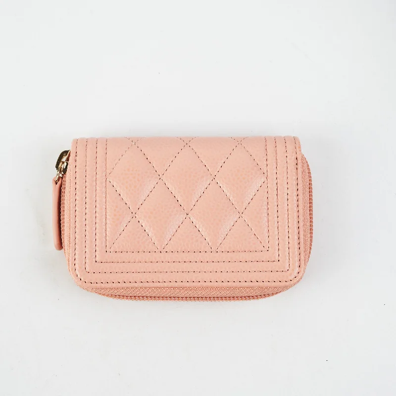 Affordable designer bag dupesChanel Zip Wallet Boy Pink Caviar