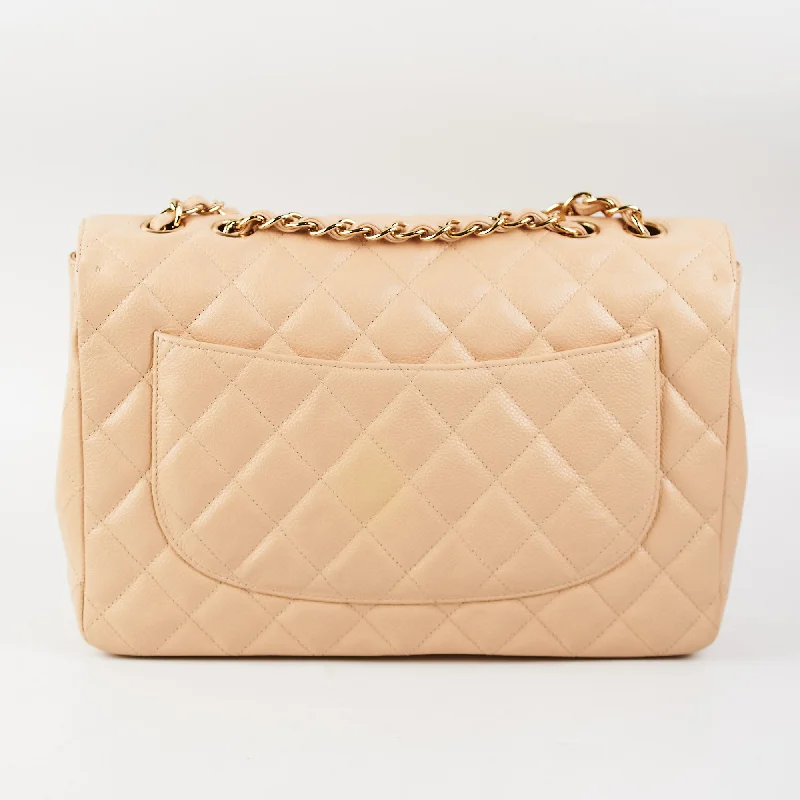 Designer bags with gold hardwareITEM 24 - Chanel Quilted Jumbo Single Flap Beige