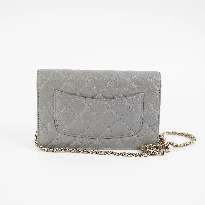 Trendy transparent PVC bagsChanel Wallet on Chain WOC Caviar Grey