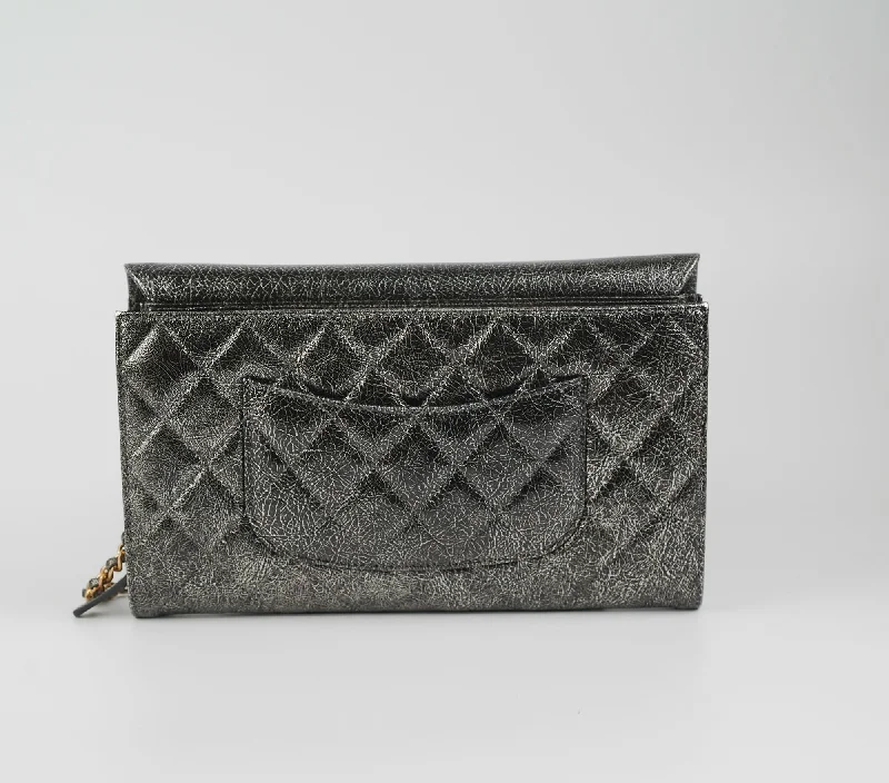 Minimalist leather handbagsChanel Zip Away Chain Clutch Wallet on Chain WOC Metallic Grey