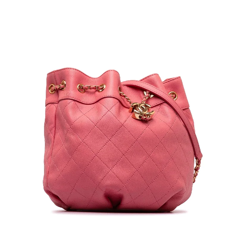 Mini bags for evening outChanel Small Quilted Calfskin Bucket Bag (aS6Bni)