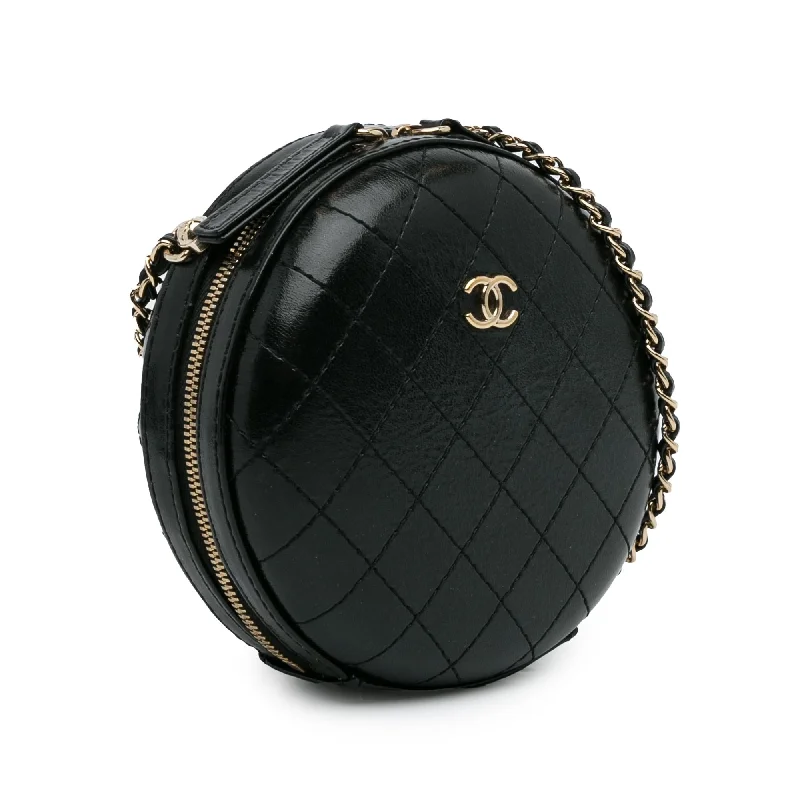 Designer bags with gold hardwareChanel Stitched Calfskin Round Crossbody (hbT1d0)