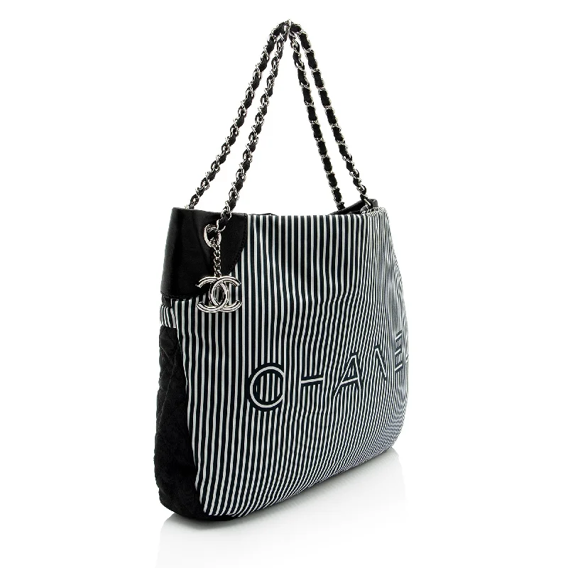 Luxury bags with chain strapsChanel Striped Canvas Rialto Shoulder Bag (BaPjh9)