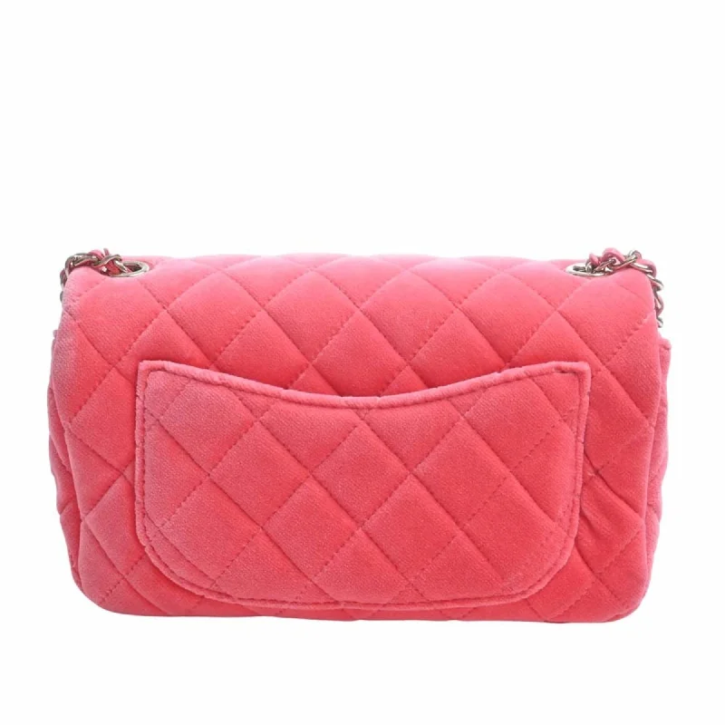 Best-selling designer bags 2025CHANEL Velor Matelasse Coco Mark Ball Chain Shoulder Bag Pink Ladies