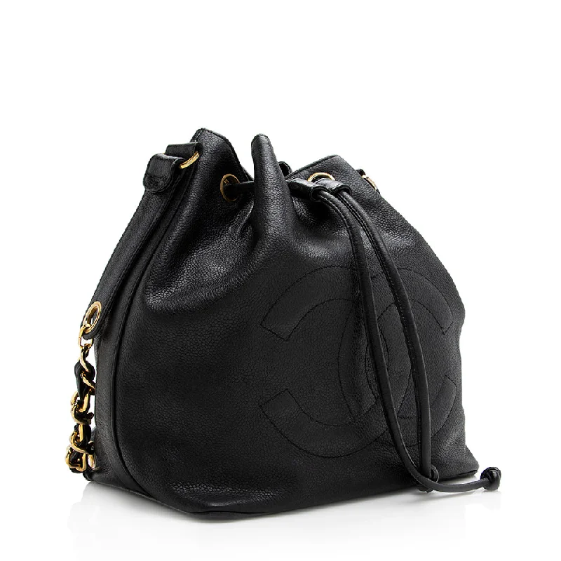 Sustainable fashion bagsChanel Vintage Caviar Leather Drawstring Shoulder Bag (21297)