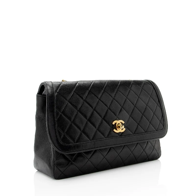 Designer bags with gold hardwareChanel Vintage Lambskin Medium Single Flap Bag (jQAZoL)