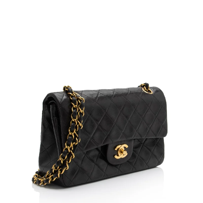 Vintage-inspired handbagsChanel Vintage Lambskin Classic Small Double Flap Bag (wNnnBD)