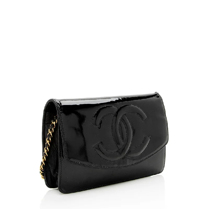 Mini bags for evening outChanel Vintage Patent Leather Timeless Wallet on Chain Bag (16127)