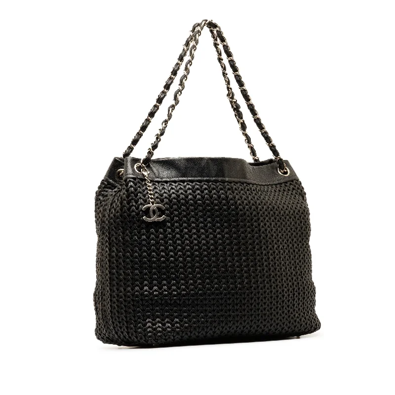 Sustainable fashion bagsChanel Woven Caviar Leather Tote (r7jUZ9)