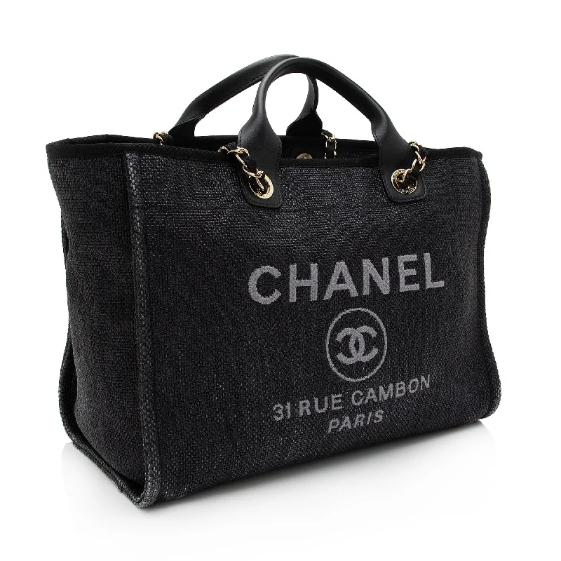 Affordable luxury bags Chanel Woven Straw Deauville Medium Tote (xRiJ8n)