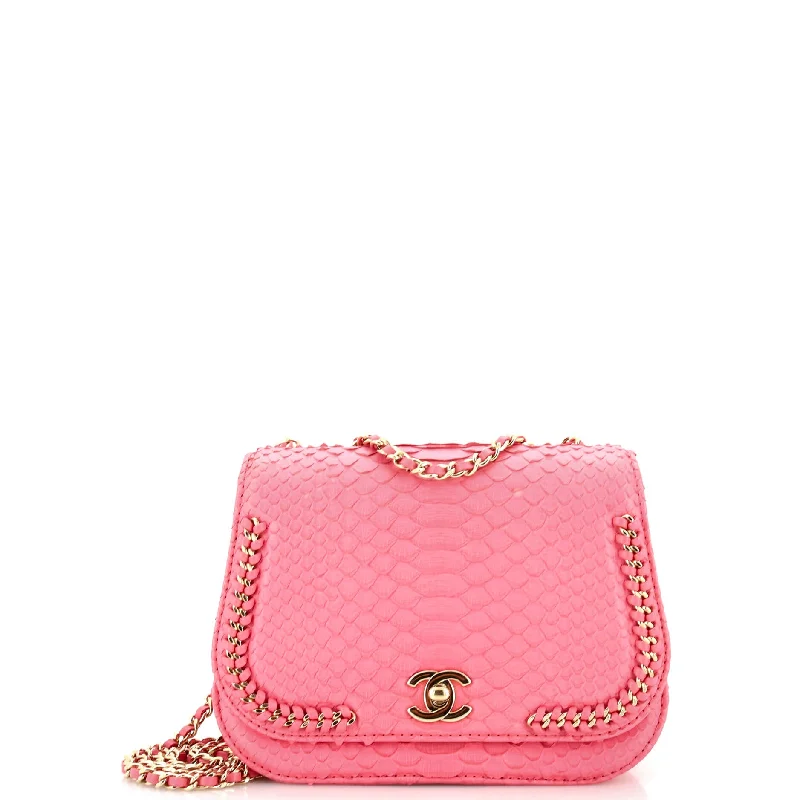 Crossbody bags for everyday useBraided Chic Flap Bag Python Small