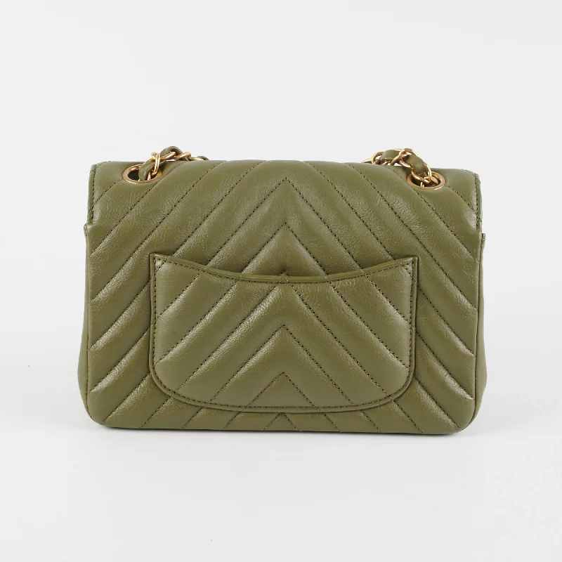 Affordable luxury bags ITEM 27 - Chanel Mini Rectangular Cuba Chevron Bag Khaki