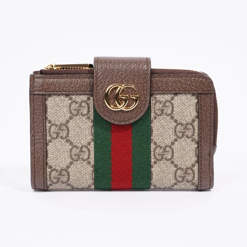 Best-selling designer bags 2025Gucci Ophidia GG-jacquard Web-stripe zipped wallet Monogram / Green / Red Canvas