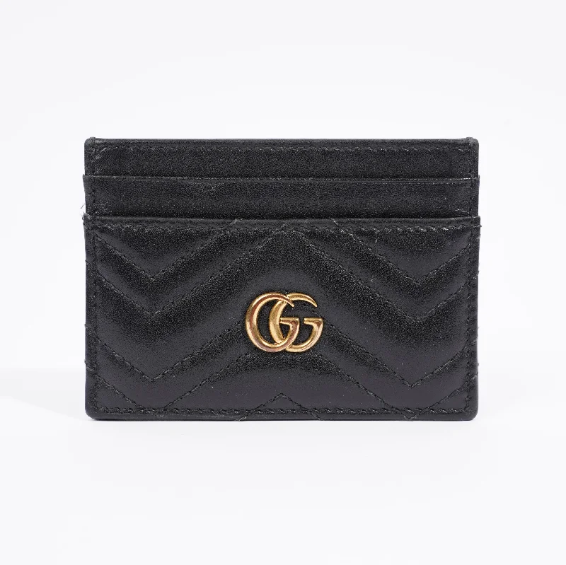 Durable leather bags for daily useGucci Marmont Card Holder Black Leather