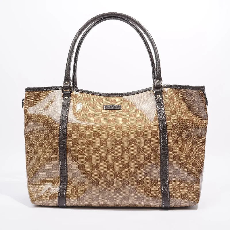 Designer bags with detachable strapsGucci Tote Bag Supreme Print / Brown Coated Canvas